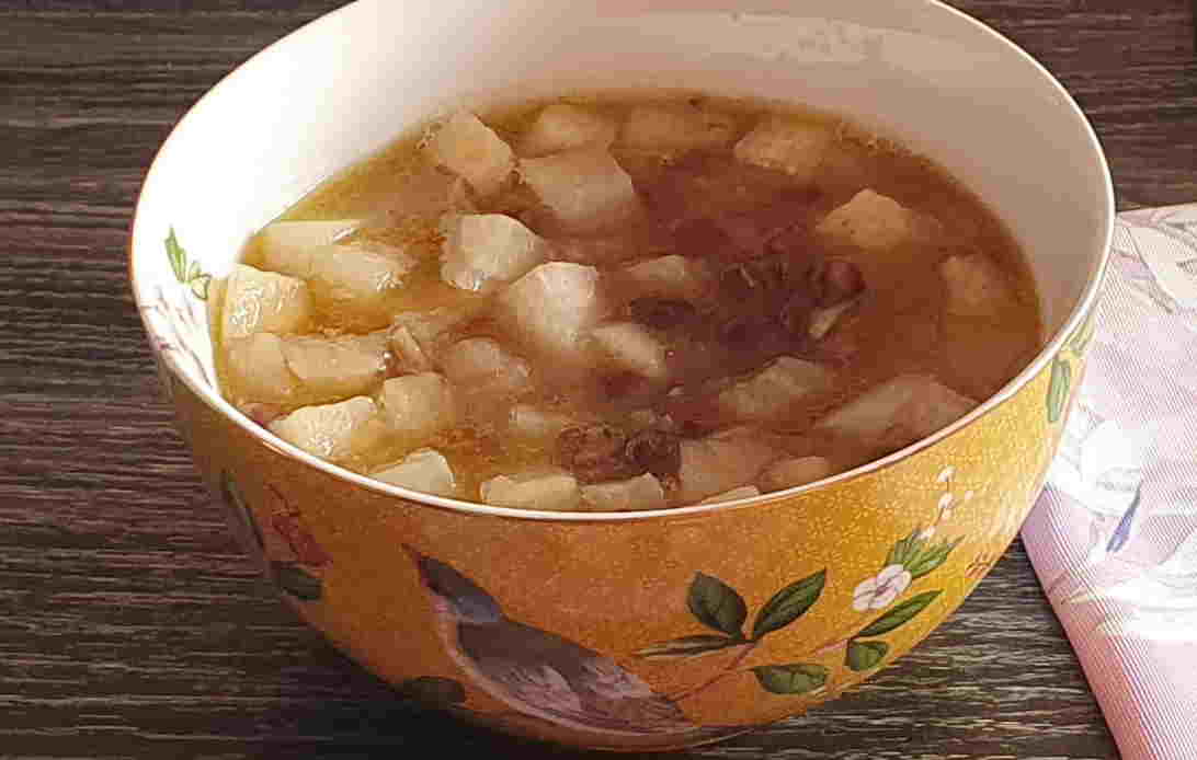 Zuppa di daikon e azuki 